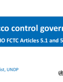 UNDP Toolkit Introduction For Parties To Implement WHO FCTC Articles 5. ...